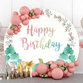 Lofaris Colorful Pumpkin With Plants Birthday Circle Backdrop